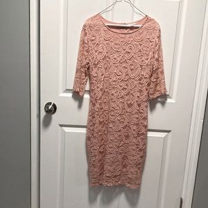 Olivia Matthew’s light pink lace dress size large
